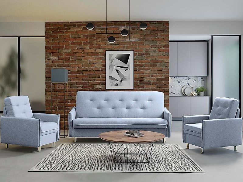 Beautysofa Polstergarnitur LORETTO, Sofa + 2x günstig online kaufen
