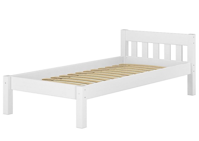 ERST-HOLZ Massivholzbett Modernes Holzbett Weiß Kiefer 90 x 200 mit Federle günstig online kaufen
