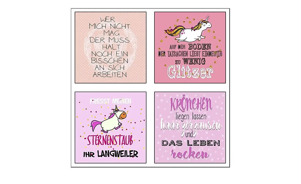 4er-Set eckige Magnete  Unicorns Accessoires > Bilder & Schilder - Höffner günstig online kaufen