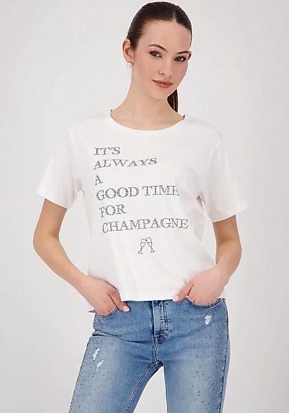 Monari T-Shirt "Shirt Schmuckschrift", Regular fit mit Rundhalsausschnitt günstig online kaufen