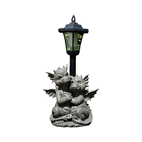 MystiCalls Gartenfigur Drachenpaar mit Solarlaterne - günstig online kaufen