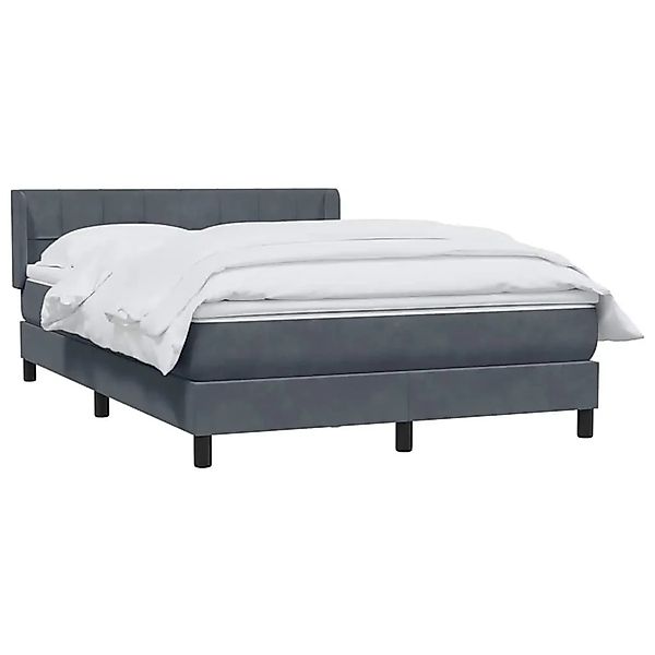 vidaXL Boxspringbett mit Matratze Dunkelgrau 140x220 cm Samt 3318154 günstig online kaufen