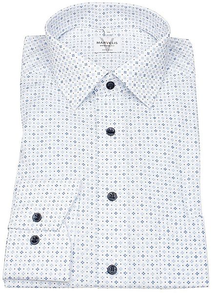 MARVELIS Langarmhemd Modern Fit extra langer Arm leicht tailliert bügelfrei günstig online kaufen