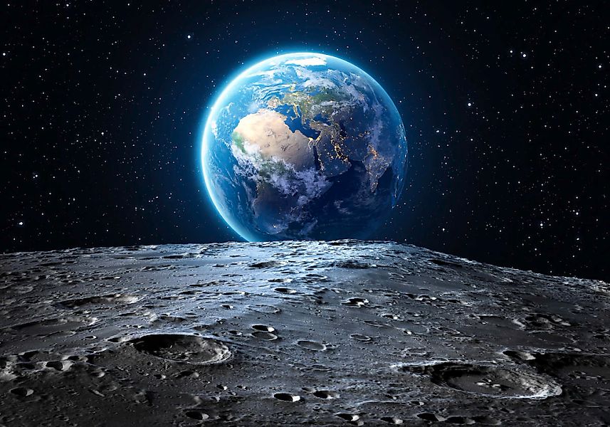 Papermoon Fototapete "Erde vom Mond" günstig online kaufen