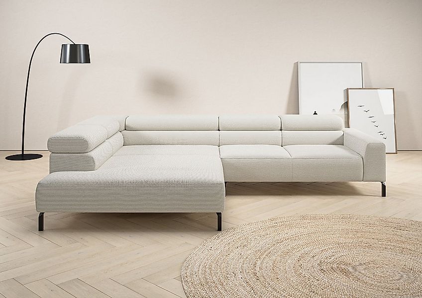 Places of Style Ecksofa "Antonelli, L-Form, inkl. Kopfteilverstellung, Brei günstig online kaufen