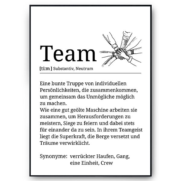 Tigerlino Poster Team Definition Kollegen Geschenk günstig online kaufen