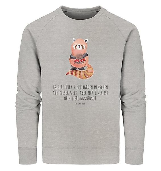 Mr. & Mrs. Panda Longpullover Roter Panda Größe M - Heather Grey - Geschenk günstig online kaufen