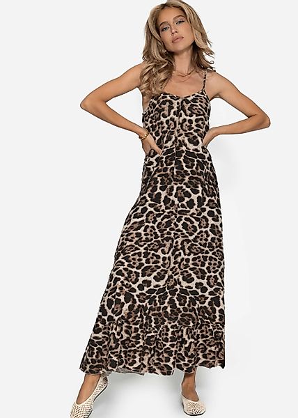 SASSYCLASSY Minikleid Musselin Maxikleid mit Leo-Print günstig online kaufen