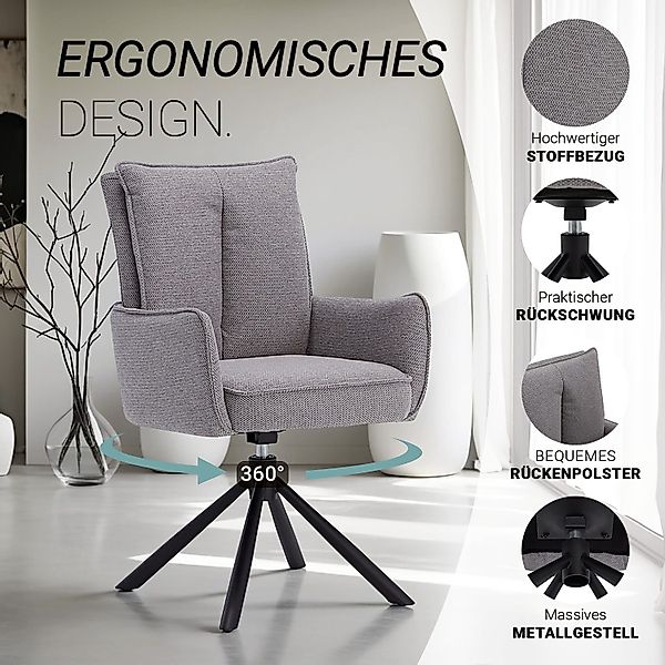Homestyle4u Polsterstuhl Polstersessel Stühle Esstisch Esszimmerstuhl günstig online kaufen