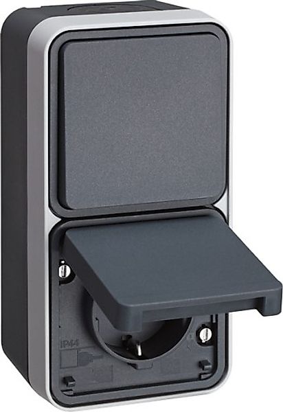 Berker Wechselschalter/Steckdose m.Klappdeckel AP gr 47803525 - 47803525 günstig online kaufen