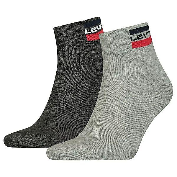 Levi´s ® Logo Mid Socken 2 Paare EU 43-46 Middle Grey Melange / Anthracite günstig online kaufen