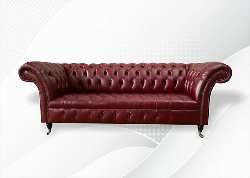 JVmoebel 3-Sitzer Chesterfield 3 Sitzer Bordaux Klassisch Sofas 100% Leder günstig online kaufen