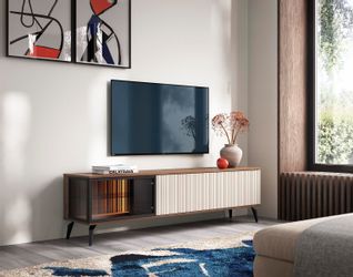 Compleo TV-Schrank dreitürig VIVIN, geriffelte Front, günstig online kaufen