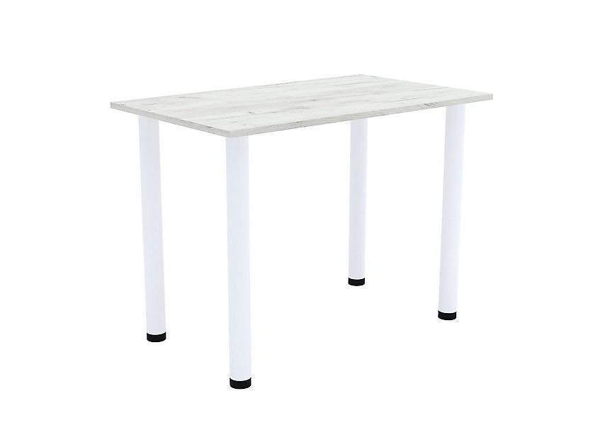 AKKE Esstisch, Esszimmertisch mit weißen Beinen Küchentisch Bürotisch 2mm P günstig online kaufen