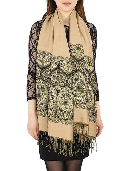 dy_mode Modeschal Elegante Damen Stola Schal Halstuch mit goldfarbenem Glan günstig online kaufen