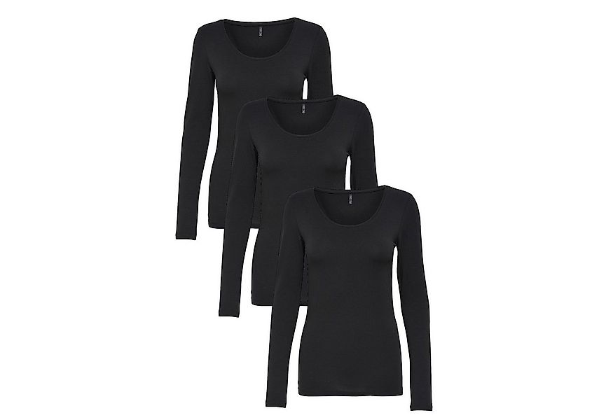 ONLY Langarmshirt ONLY 3er Pack Damen Longsleeve langarm günstig online kaufen