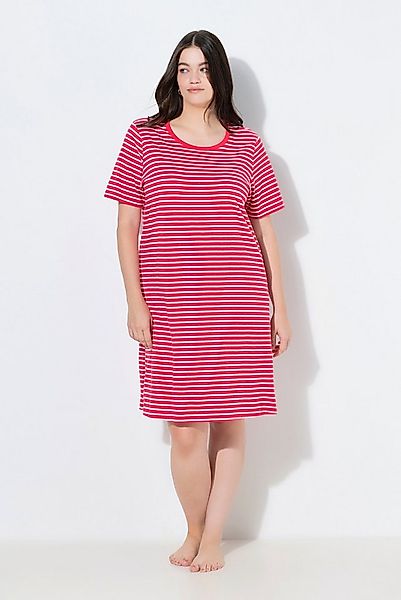 Ulla Popken Bigshirt Bigshirt Ringel Rundhals Halbarm Biobaumwolle günstig online kaufen