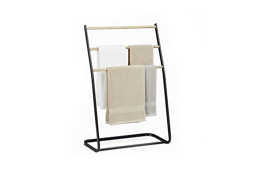 relaxdays Handtuchhalter Stehender Handtuchhalter aus Metall, schwarz günstig online kaufen