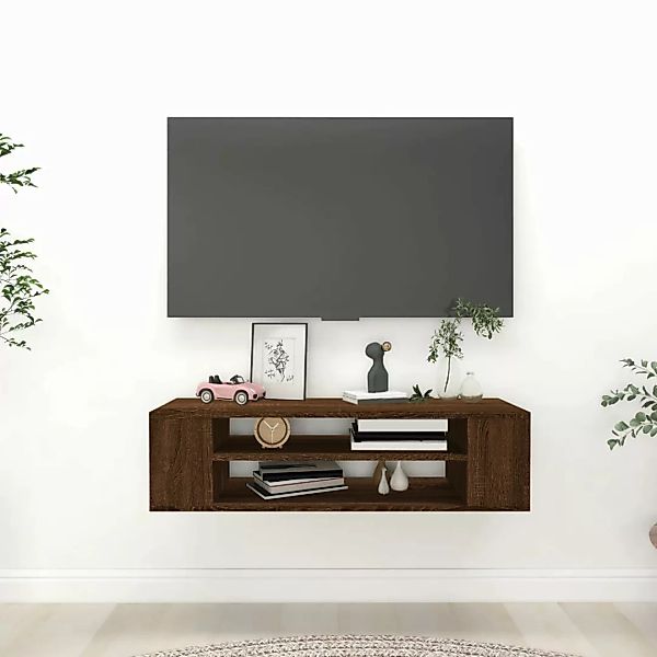 vidaXL Schrankmodule TV-Wandschrank Braun Eichen-Optik 100x30x26,5 cm Holzw günstig online kaufen