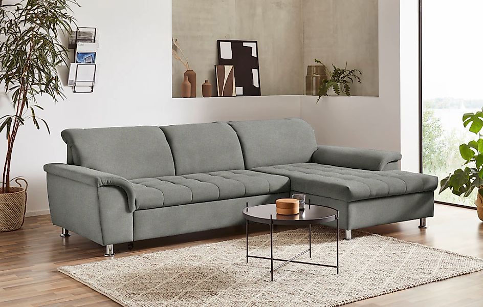DOMO collection Ecksofa "Franzi, zeitlos und elegant, moderne Sitzheftung, günstig online kaufen
