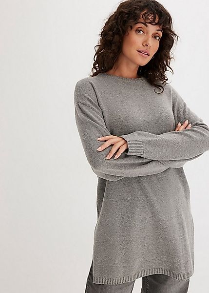 bonprix Strickpullover aus Viskosemischung, Oversize Passform, Po-bedeckend günstig online kaufen