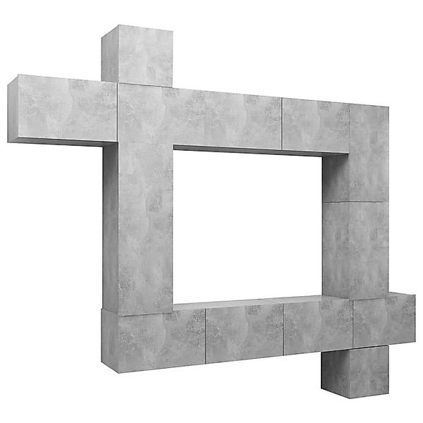 furnicato TV-Schrank 9-tlg. TV-Schrank-Set Betongrau Holzwerkstoff (1-St) günstig online kaufen