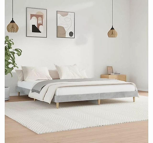 furnicato Bett Bettgestell Betongrau 200x200 cm Holzwerkstoff günstig online kaufen
