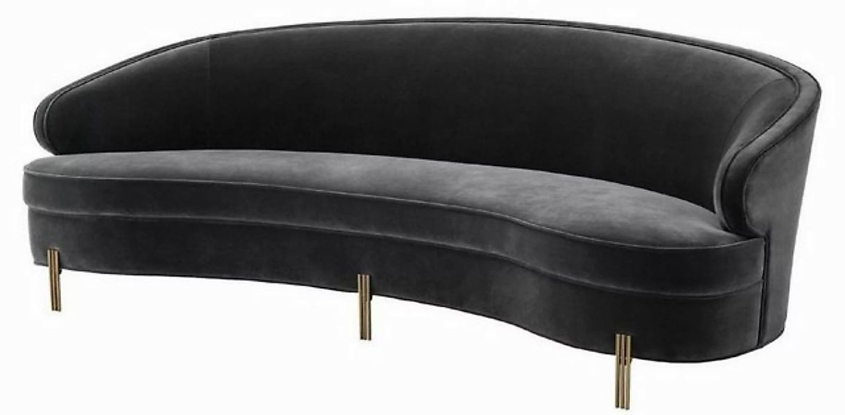 Casa Padrino Sofa Luxus Samt Sofa Dunkelgrau / Messingfarben 230 x 103 x H. günstig online kaufen