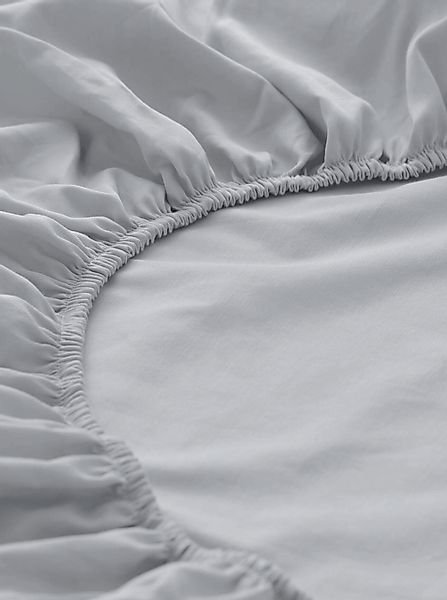 hessnatur Satin Spannbettlaken aus Bio-Baumwolle - grau - Größe 90-100x200 günstig online kaufen