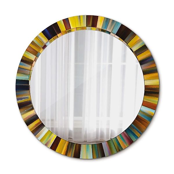 Tulup Bedruckter Spiegel Bunte Strahlen 70x70 cm Runder Spiegel Bedrucktem günstig online kaufen