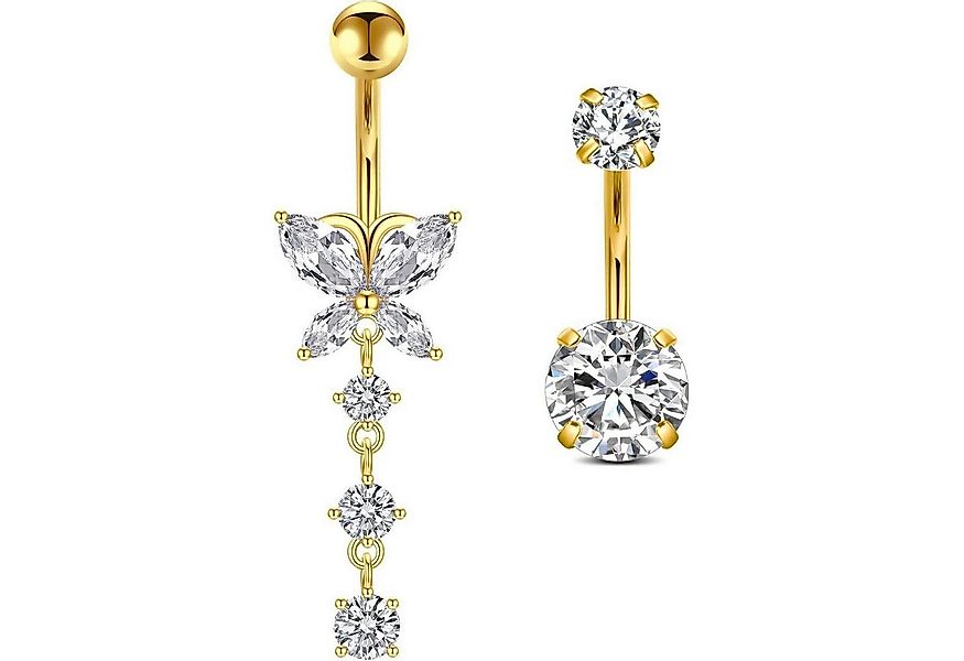 Crdifu Bauchnabelpiercing Gold Bauchnabelpiercing 10mm Chirurgenstahl 14G P günstig online kaufen