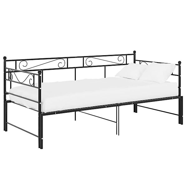 Ausziehsofa Bettgestell Schwarz Metall 90x200 Cm günstig online kaufen