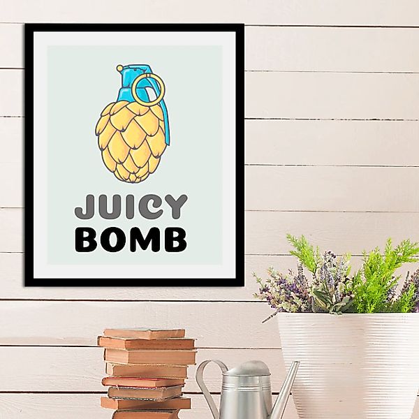 queence Bild »Juicy Bomb«, Obst-Obst Bilder-Schriftzug-Figuren-Abstrakt-Hum günstig online kaufen