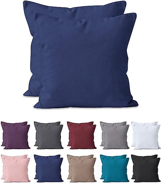 Hometex Premium Textiles Kissenbezug 2-er Set Kissenbezug Mikrofaser, Doppe günstig online kaufen