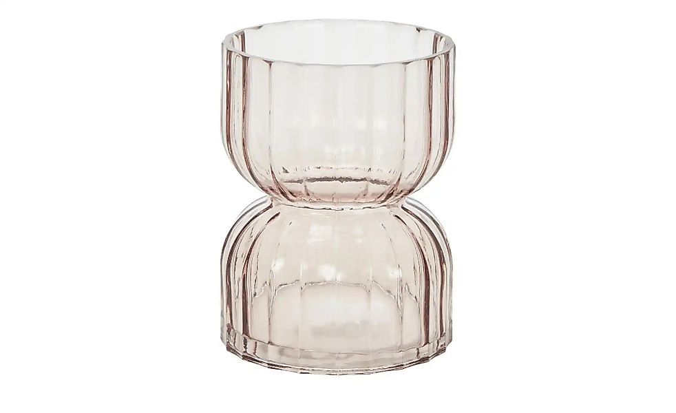 HOME STORY Vase   ¦ rosa/pink ¦ Glas ¦ Maße (cm): H: 18,5  Ø: 14 Accessoire günstig online kaufen