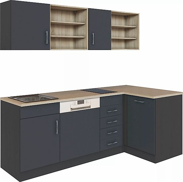 KOCHSTATION Küche »KS-Mali«, Stellbreite 210/110 cm, mit E-Geräten günstig online kaufen