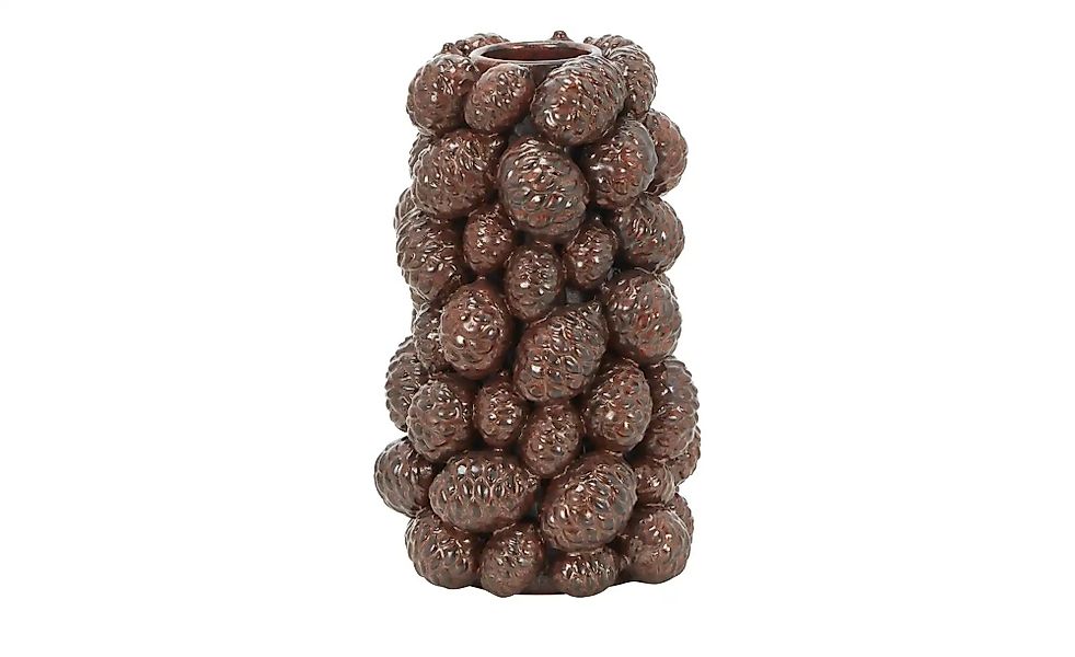 HOME STORY Vase 3D Zapfen   ¦ braun ¦ Steingut ¦ Maße (cm): B: 18,3 H: 31,3 günstig online kaufen