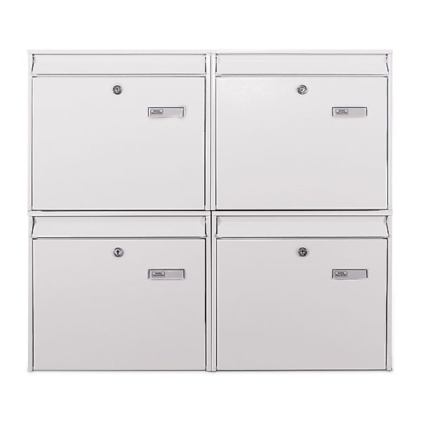 Burg-Wächter Briefkastenanlage 4 Parteien Weiß 72x64x10cm Groß / Inkl Monta günstig online kaufen
