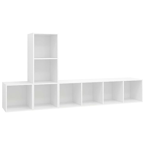 vidaXL 3-Tlg TV-Schrank-Set Weiß Holzwerkstoff 3079826 günstig online kaufen