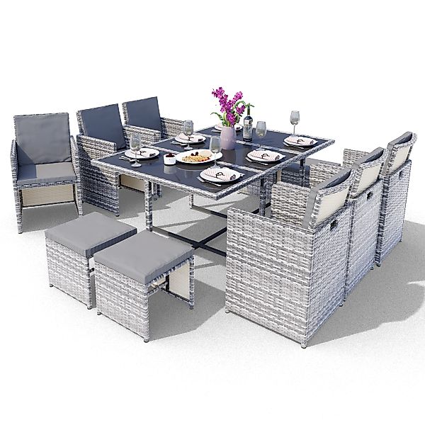 Swing&Harmonie Garten-Essgruppe Poly Rattan Sitzgruppe Esstisch günstig online kaufen