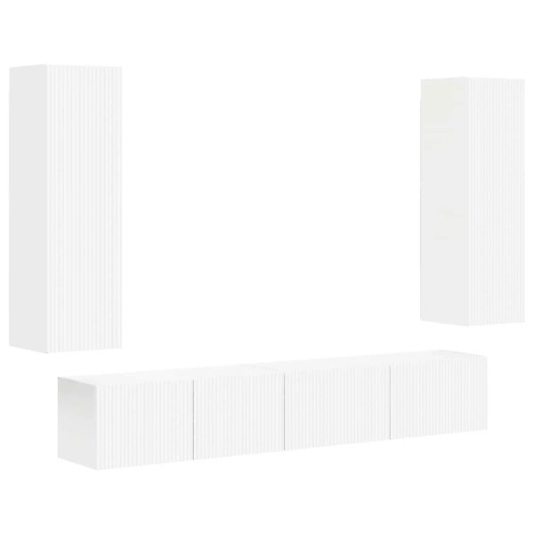 vidaXL TV-Schrankset Wandmontiert 3-Tlg Weiß Holzwerkstoff 3408979 günstig online kaufen