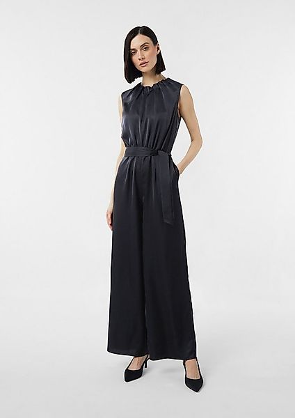 comma Jumpsuit Overall Satin-Jumpsuit mit Faltendetails und Eingrifftaschen günstig online kaufen