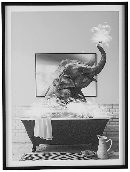 Creativ home Bild mit Rahmen "Leinwandbild Elefant in Badewanne", (1 St.), günstig online kaufen