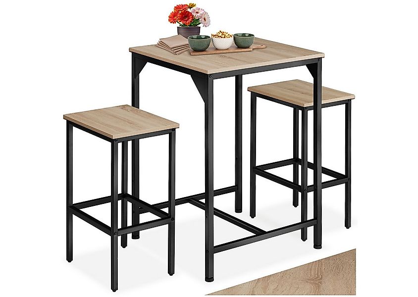 tectake Stehtisch Barset (1-St., 3 tlg), 3er-Set aus Bartisch und zwei Barh günstig online kaufen