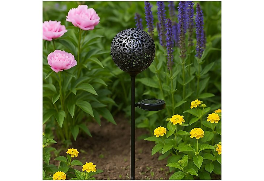 HTI-Living LED Solarleuchte Solarlampe Luna Flower braun, LED, Solarleuchte günstig online kaufen