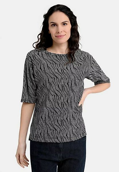 BICALLA T-Shirt Shirt mit Jacquard-Muster in Schwarz/Weiß (1-tlg) günstig online kaufen