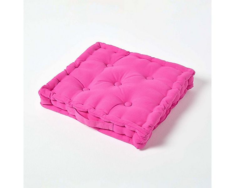 Homescapes Bodenkissen Sitzkissen unifarben pink 40 x 40 cm günstig online kaufen