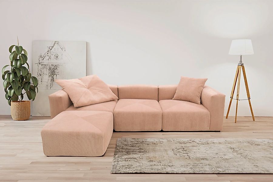 RAUM.ID Ecksofa "Gerrid L-Form", Cord-Bezug, Modulsofa, bestehend aus Eck- günstig online kaufen