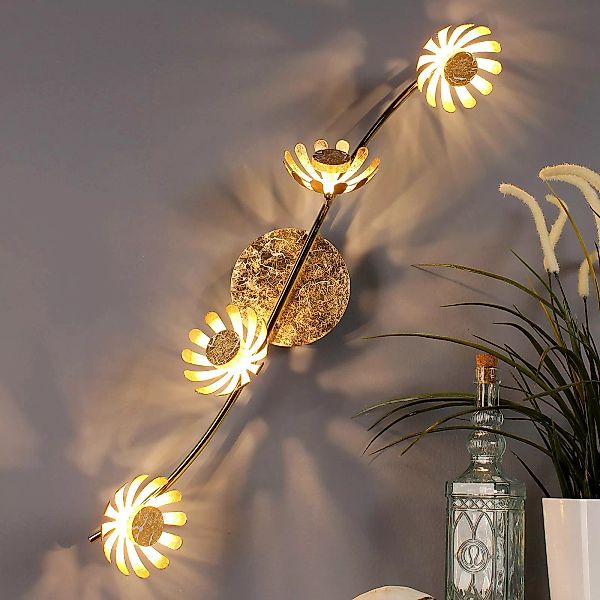 LED-Wandleuchte Bloom vierflammig gold günstig online kaufen