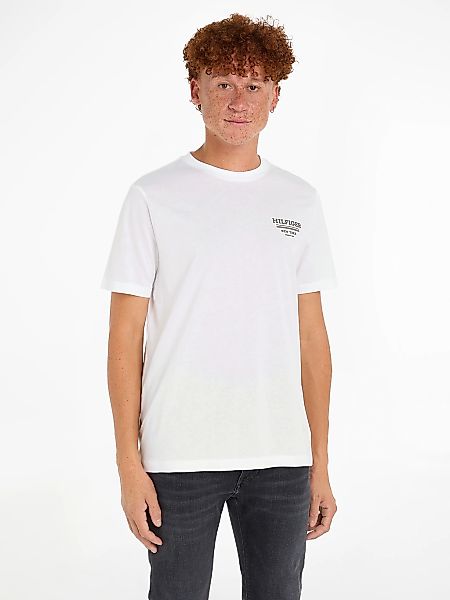 Tommy Hilfiger T-Shirt "HILFIGER GLOBAL STRIPE TEE", kontrastfarbener Print günstig online kaufen